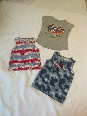 Set of Kids Disney and Patriotic Tanks/Tees,‎ Sizes 4-6X
